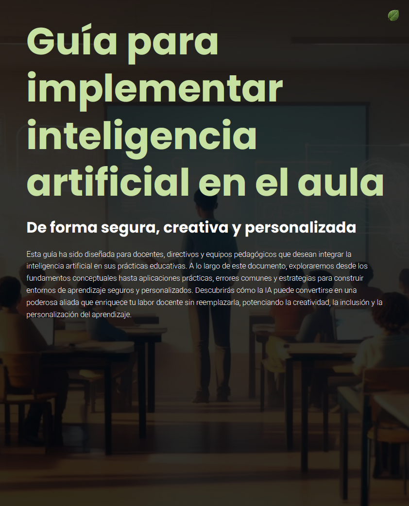 Ilustración de una guía sobre IA en el aula